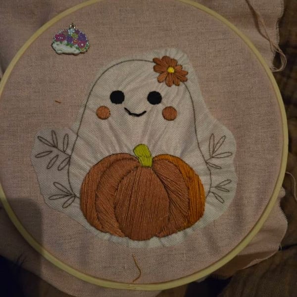 Customer photo review of Rubbyoo Embroidery Kit - Cute Ghost