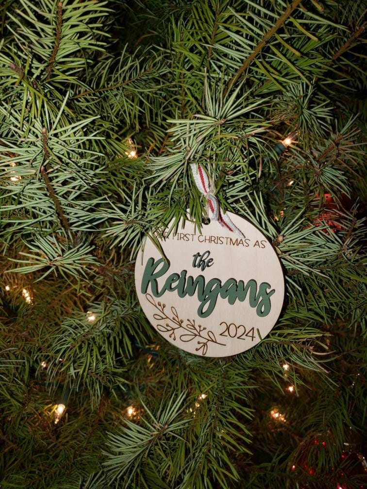 Customer photo review of Our First Christmas Married Ornament 2025