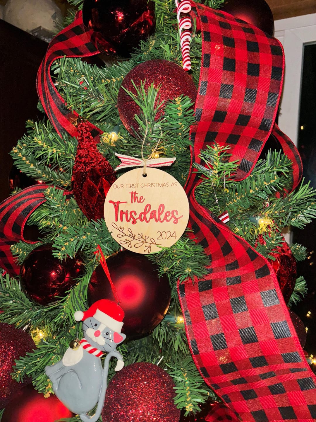 Customer photo review of Our First Christmas Married Ornament 2025
