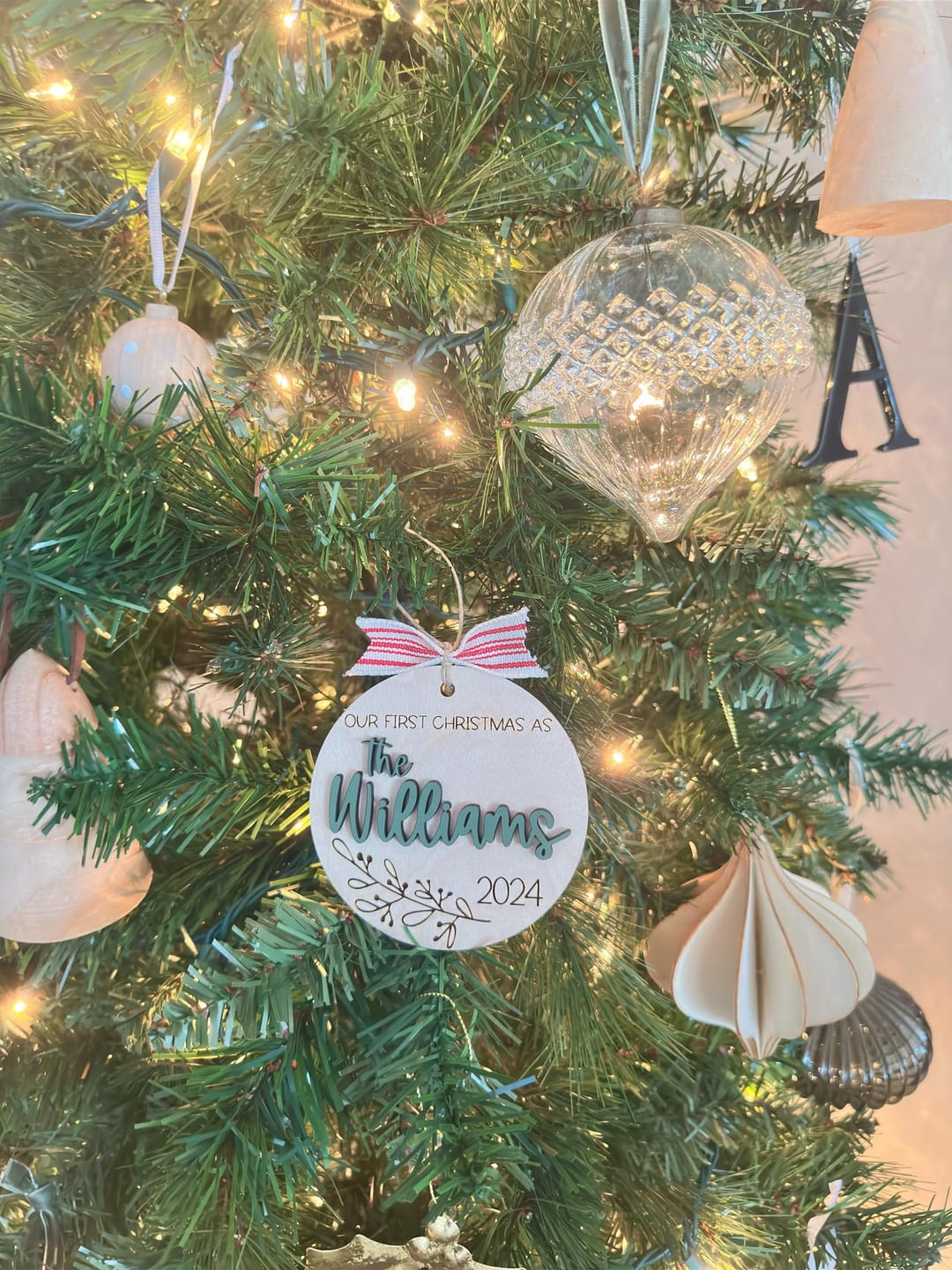 Customer photo review of Our First Christmas Married Ornament 2025