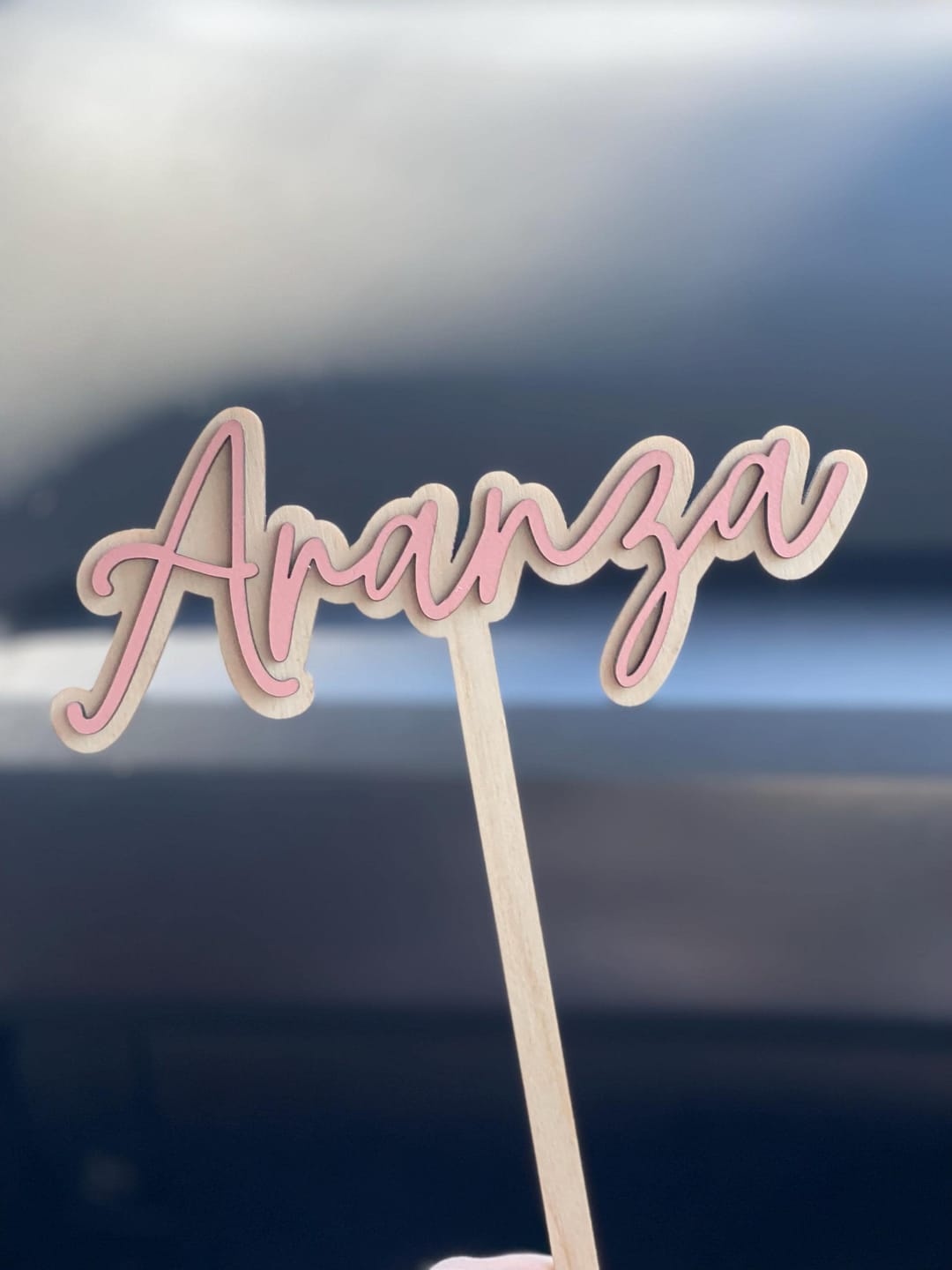 Customer photo review of Name Cake Topper
