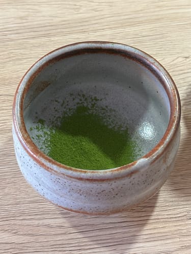 Customer photo review of Matcha Schale Nezumi Shino