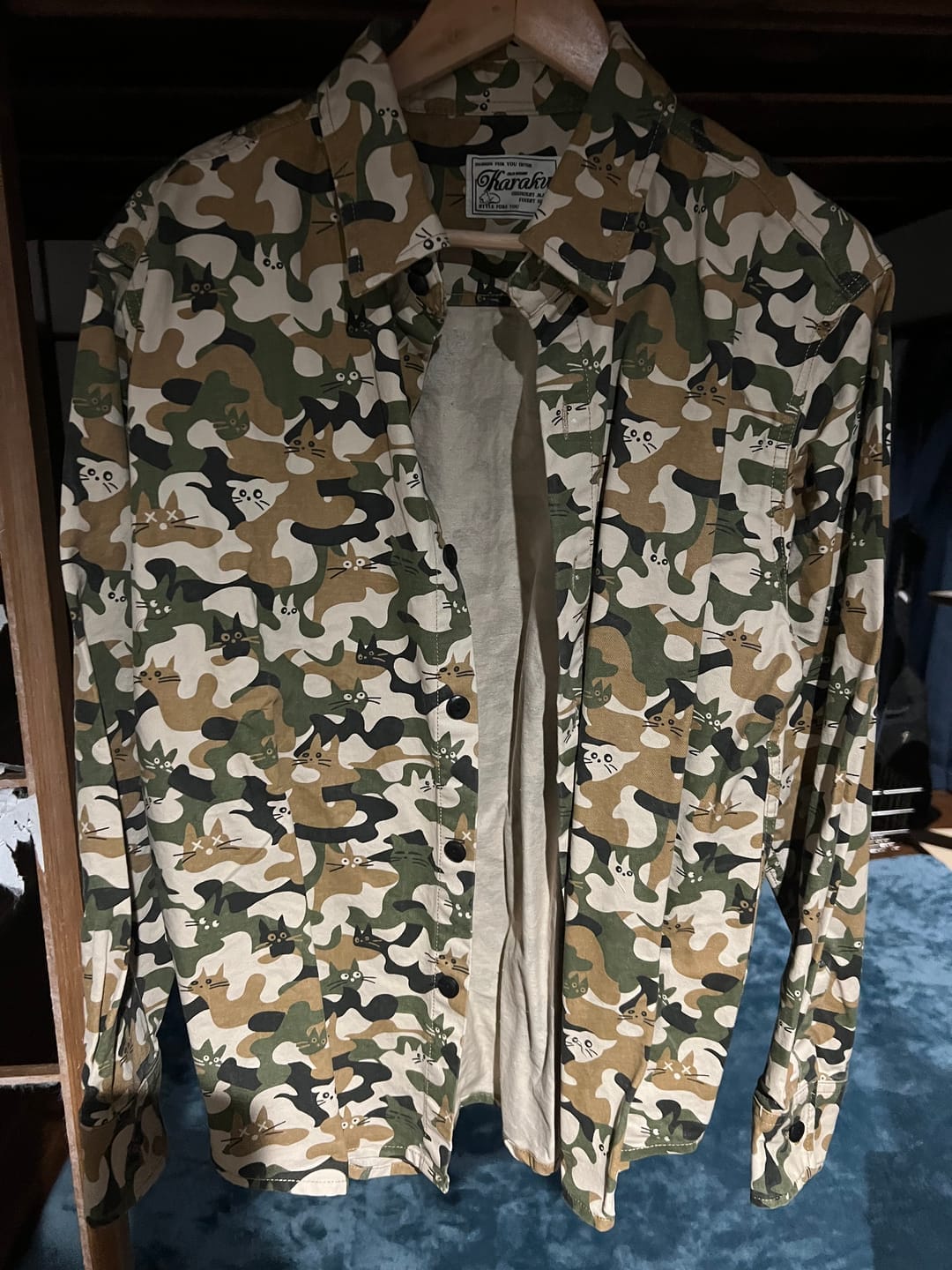 Customer photo review of Cat Camouflage Pattern Cotton Work Shirt