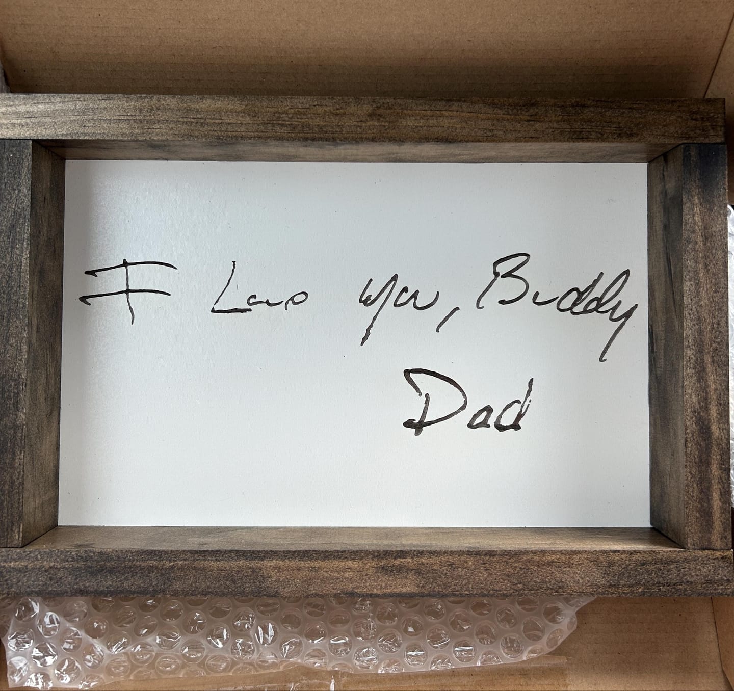 Customer photo review of Custom Handwriting Sign - Memorial Keepsake