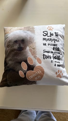 Customer photo review of Si je te manque - Coussin personnalisé