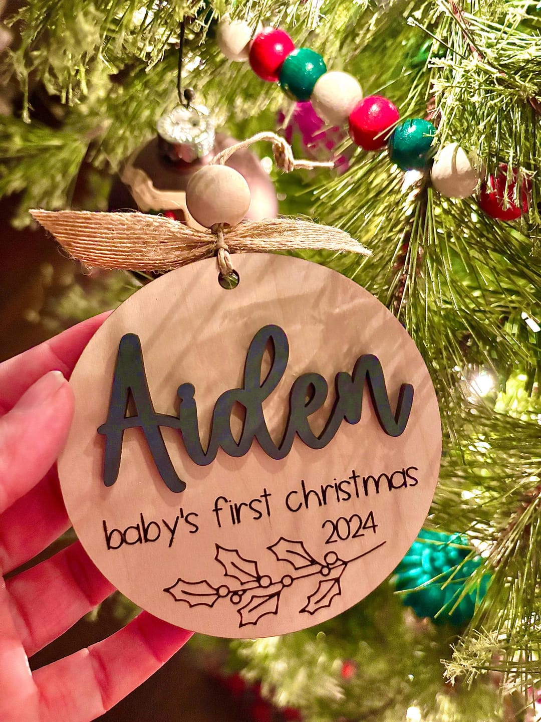 Customer photo review of Baby's First Christmas Ornament 2025