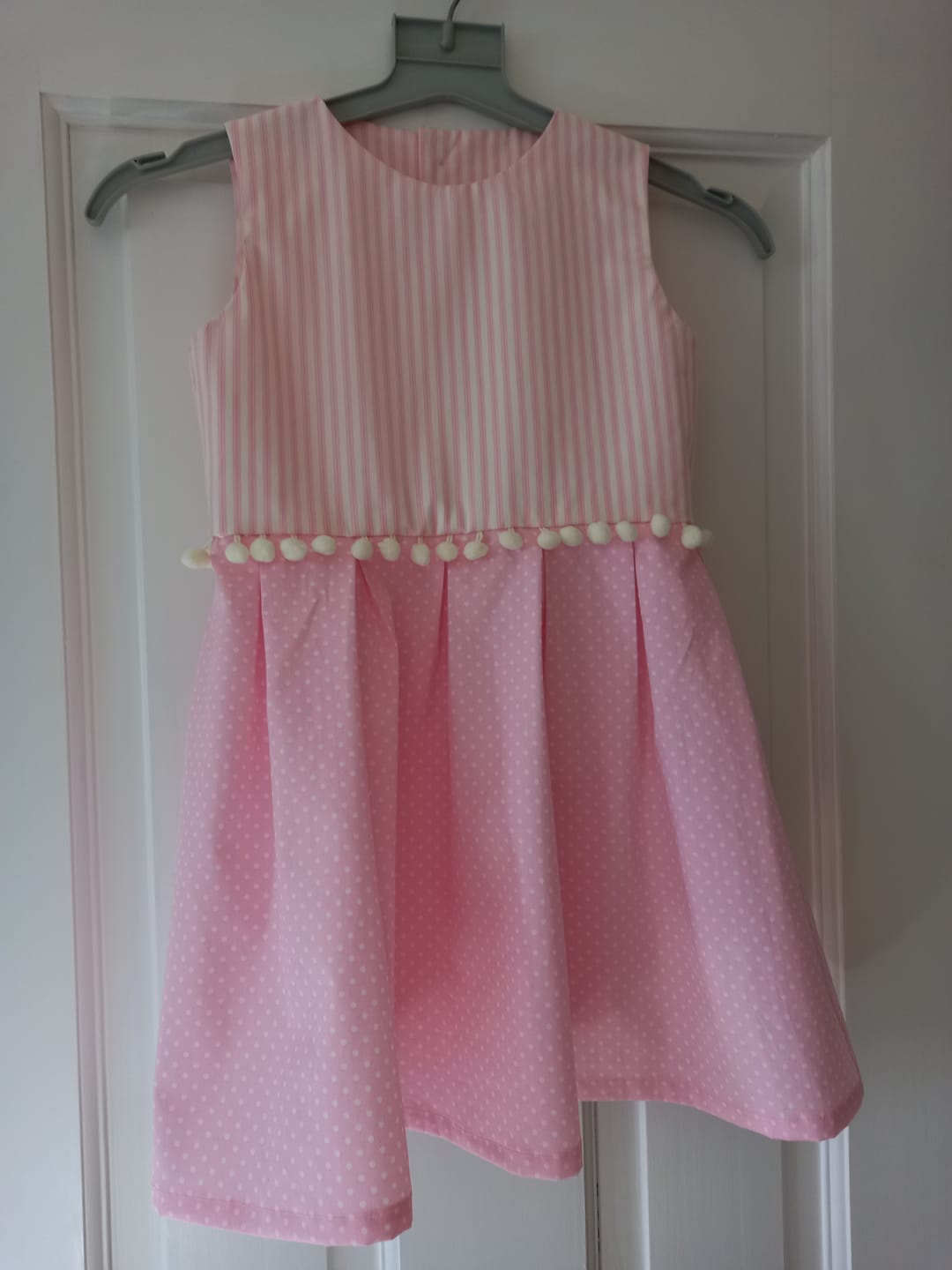 Customer photo review of Ticking Stripes Rose & Hubble Cotton Poplin Fabric
