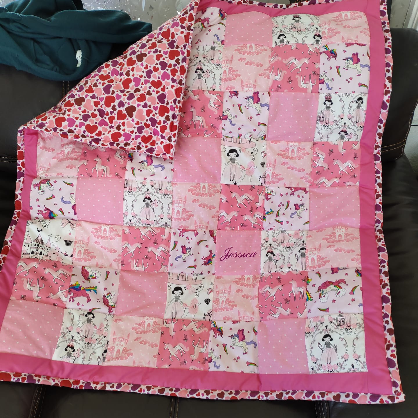 Customer photo review of All Over Hearts Polycotton Fabric