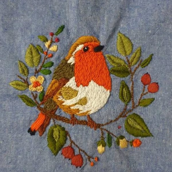 Customer photo review of Rubbyoo Embroidery Kit - Spring Robin