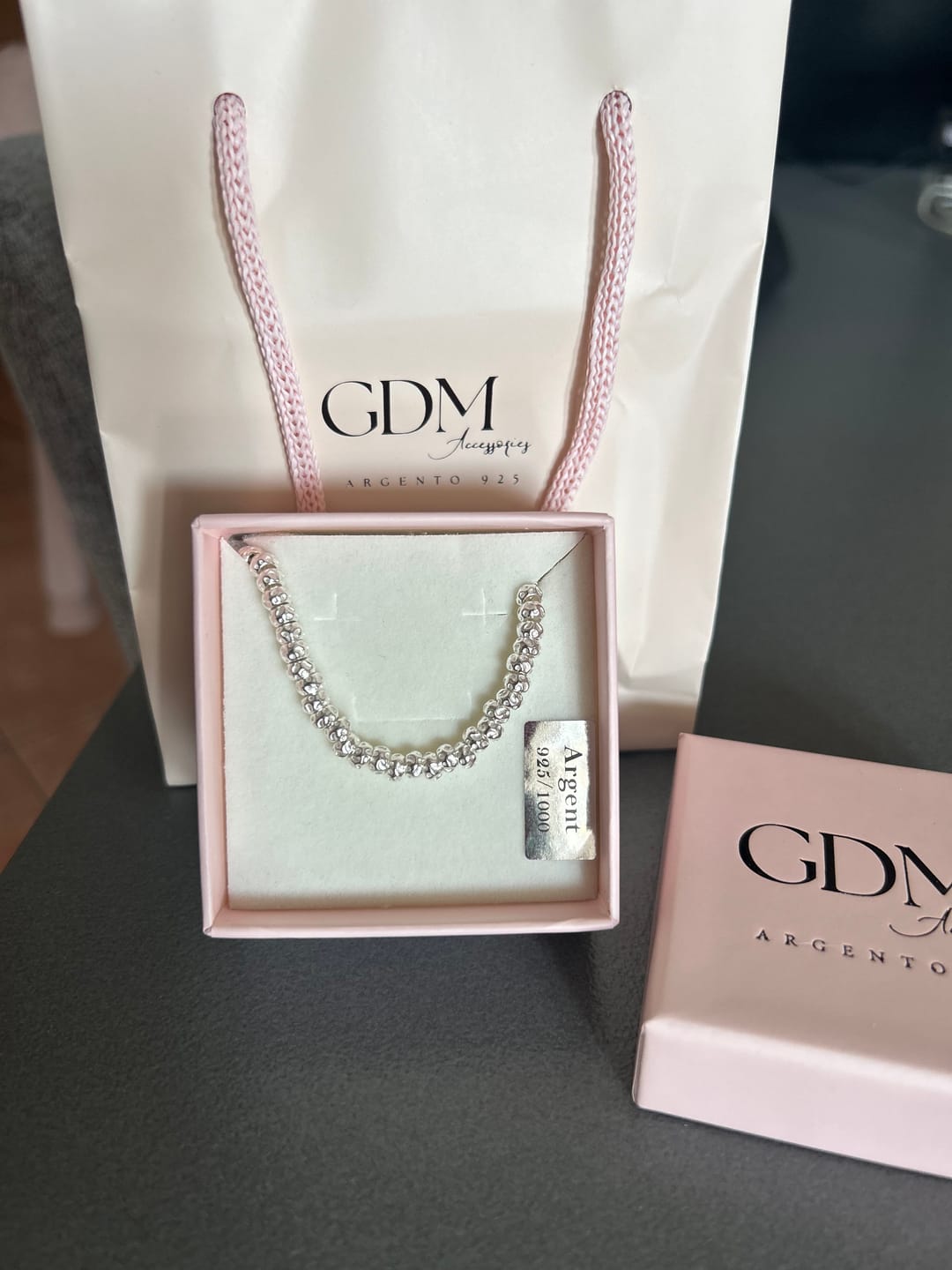 Customer photo review of CREA IL TUO BRACCIALE GRANELLI BOMBATI E TONDEGGIANTI - Argento e Rosa