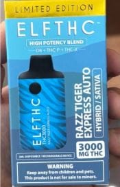 Customer photo review of Elf THC Vape Limited Edition Bars - Razz Tiger Express Auto