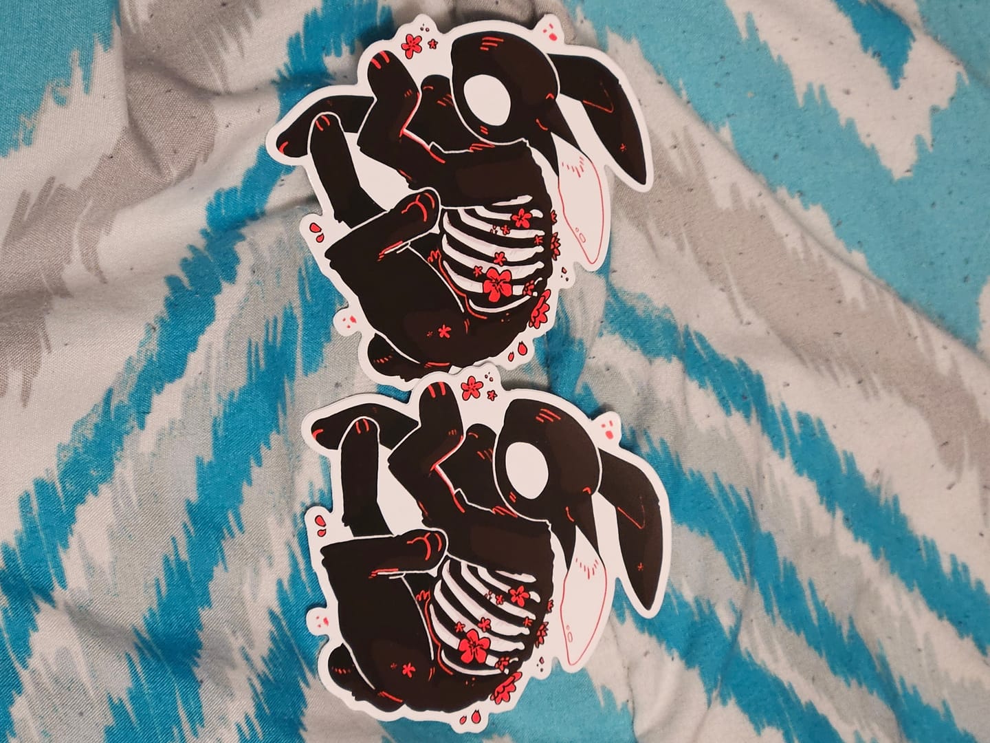 Customer photo review of Skeleton Bunny Sticker