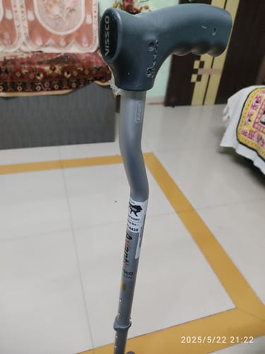 Customer photo review of Avanti L Shape Quadripod Stick | Aluminum Walking Stick with Adjustable Height | Light Weight | 4 Legged Base (Grey)