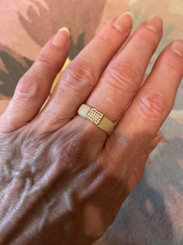 Customer photo review of New! Silicone Ring with Metal and Stones