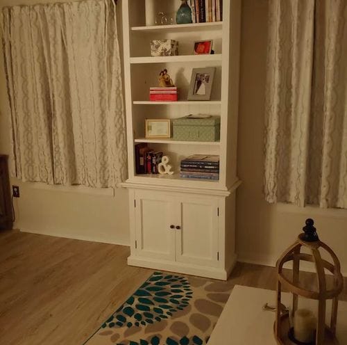 Customer photo review of Halifax Slim Hutch Bookcase - White