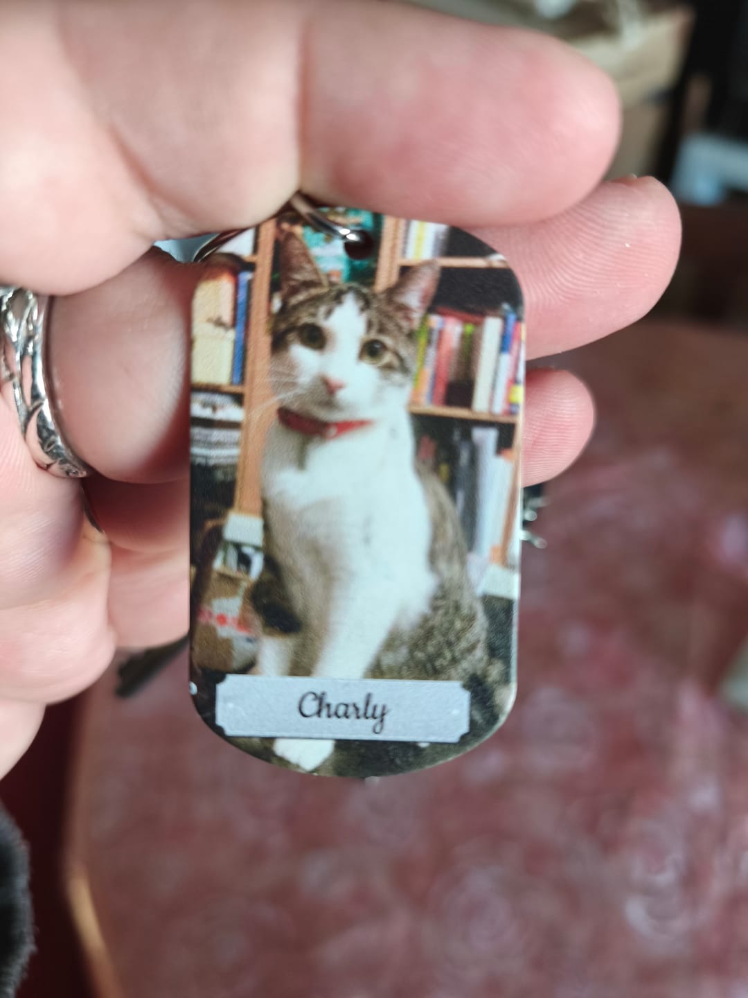 Customer photo review of Photo double face - Porte-clés Dog Tag personnalisé