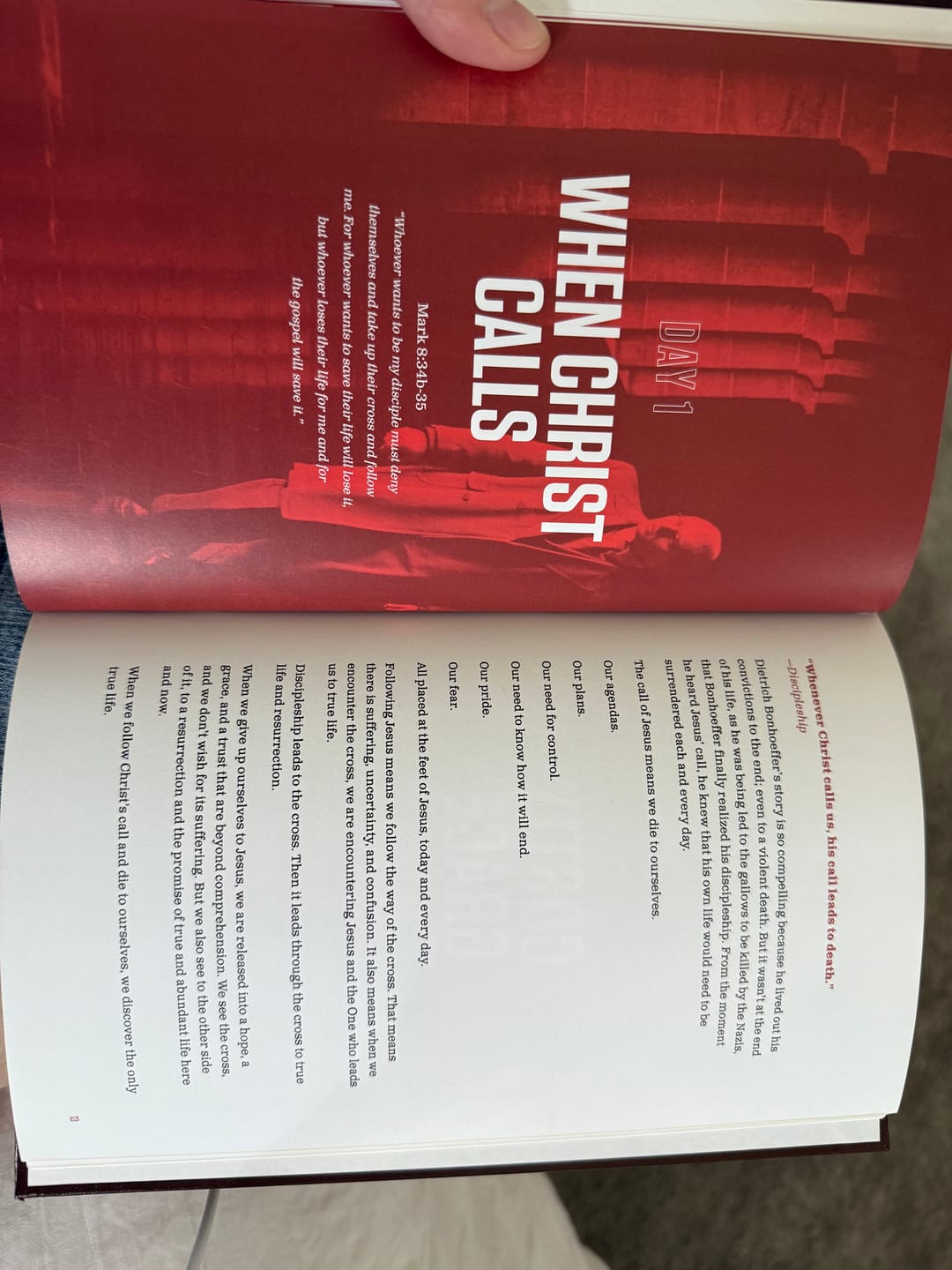 Customer photo review of When Christ Calls: A 30-Day Journey with Dietrich Bonhoeffer
