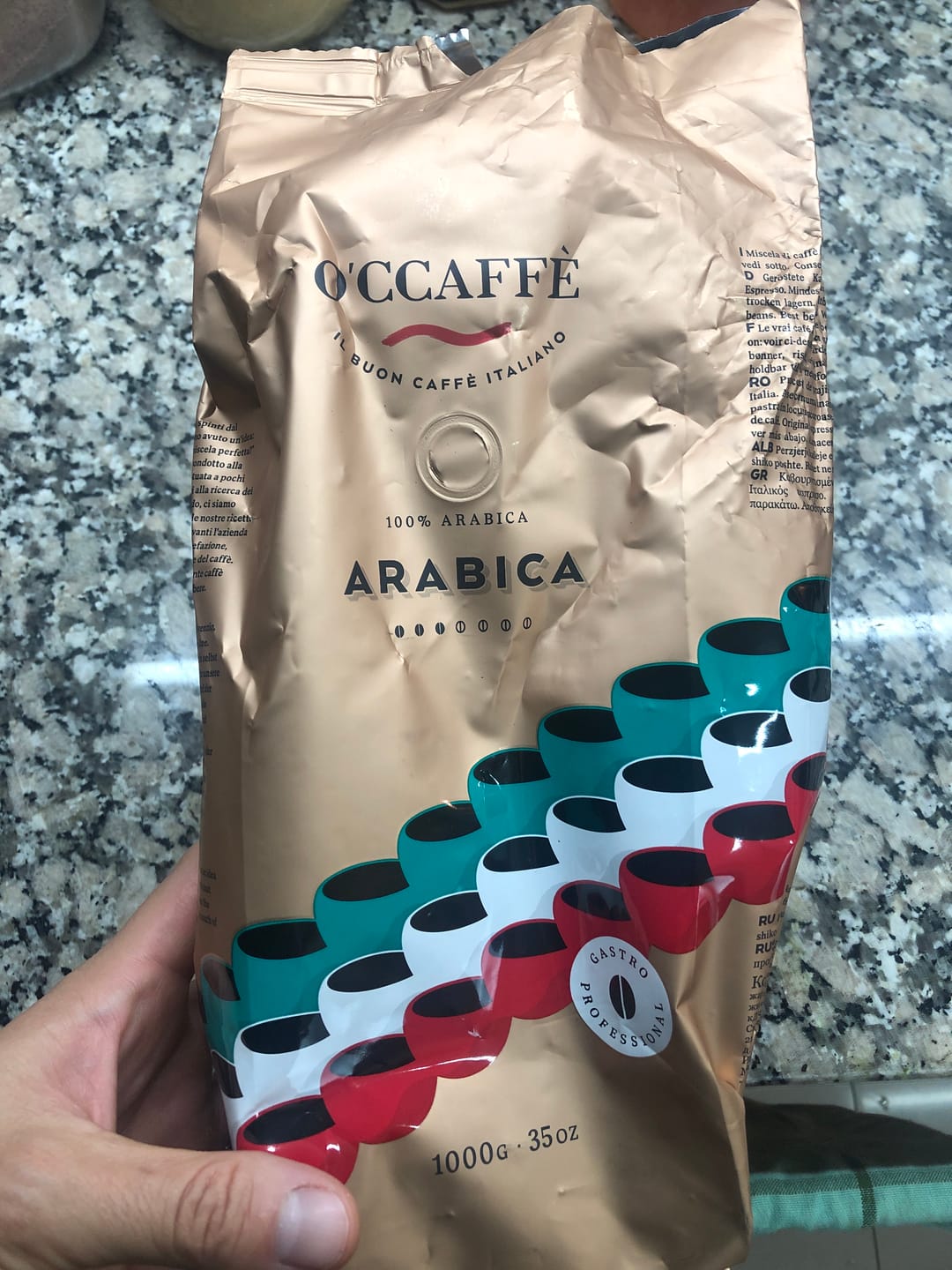 Customer photo review of Occaffe Grano 100% Arabica Professional 1kg