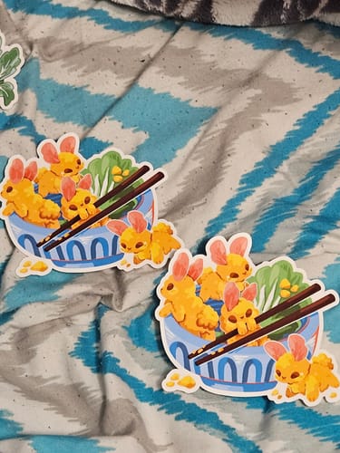 Customer photo review of Tempura Bunnies Stickers