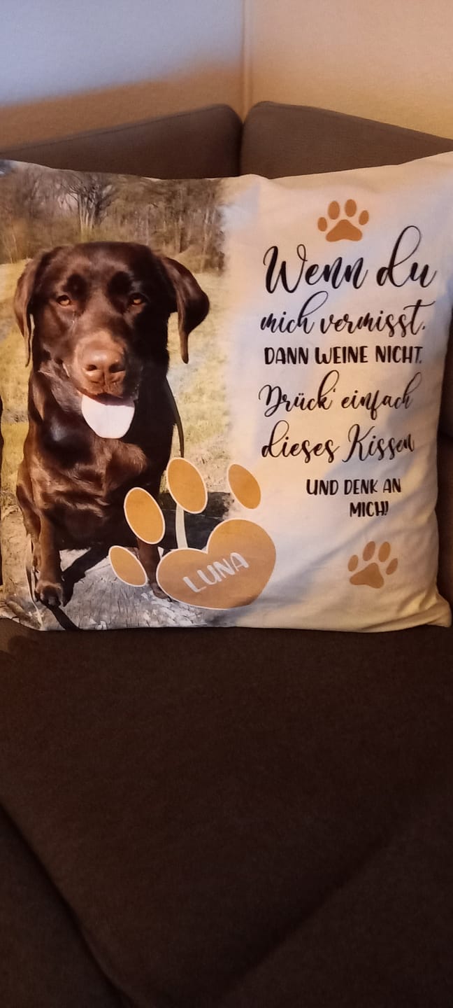 Customer photo review of Wenn du mich vermisst - Individuelles Kissen