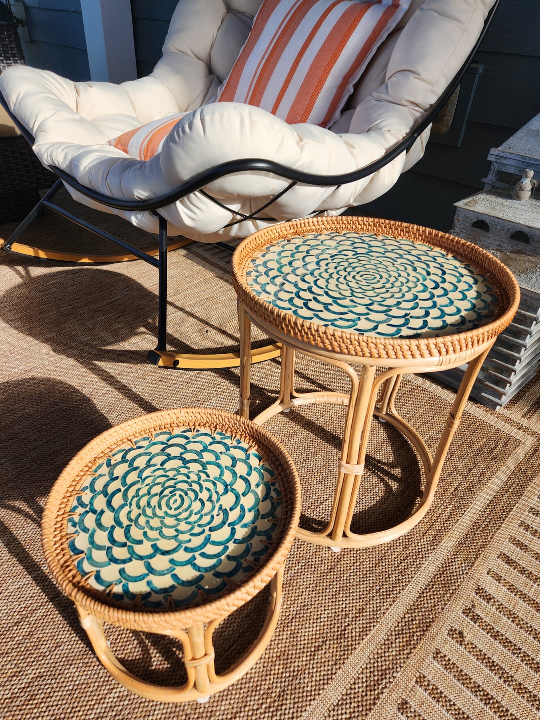 Customer photo review of Bloom Rattan Table Set