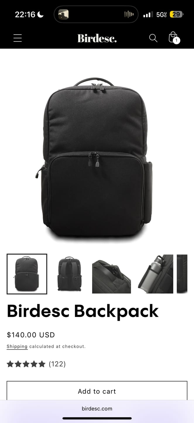 Customer photo review of Birdesc Backpack