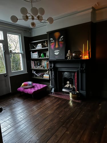 Customer photo review of 6/8/12-Light Mid-Century Modern Opal White Glass Globe Chandelier