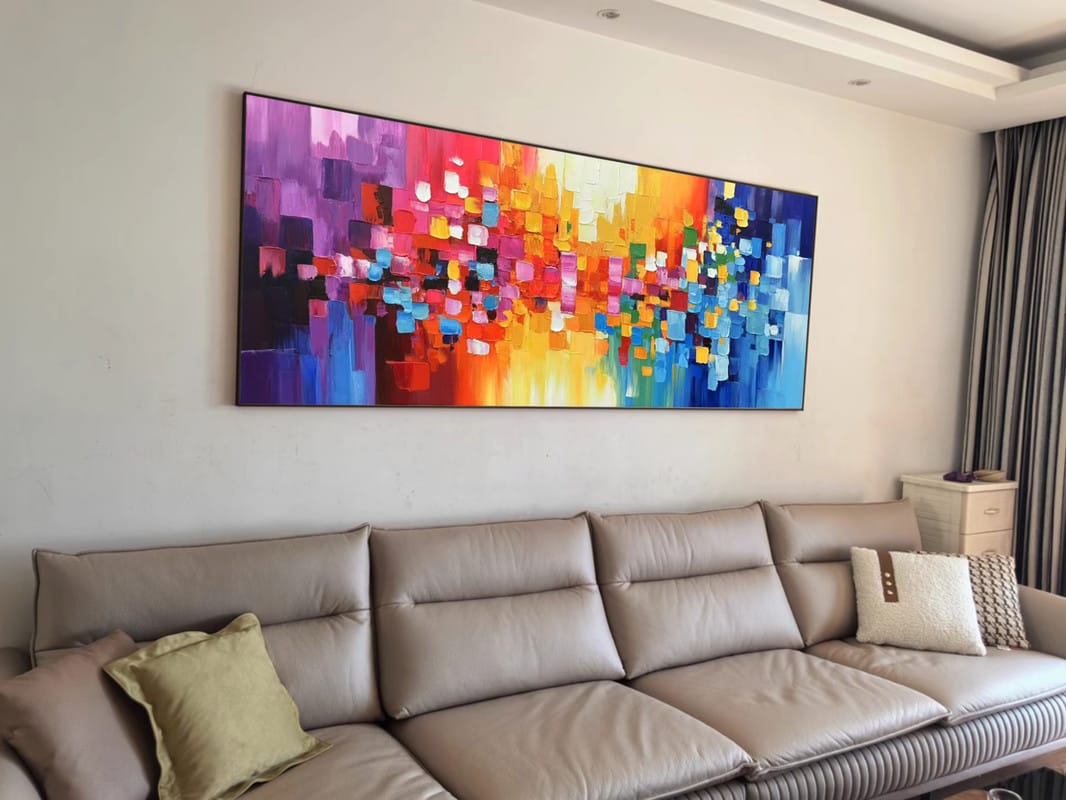 Customer photo review of Colorful Abstract Textured Painting Canvas #AT101