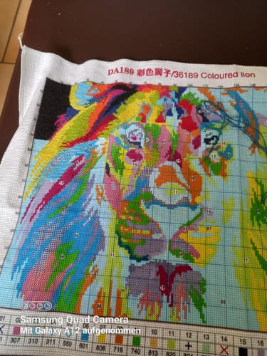 Customer photo review of Kreuzstich - Abstrakter Löwe | 40x30 cm