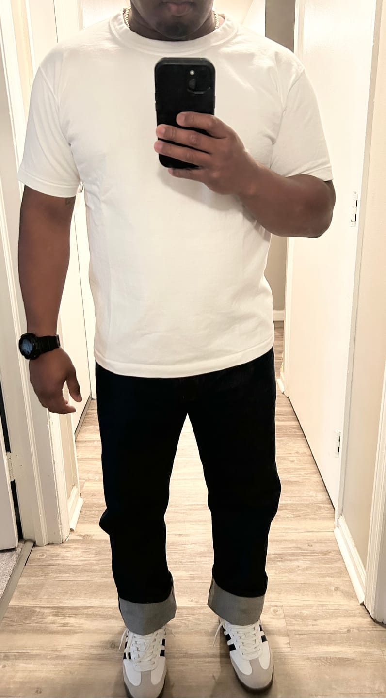 Customer photo review of Loopwheel Tubular Athletic T-Shirt - White