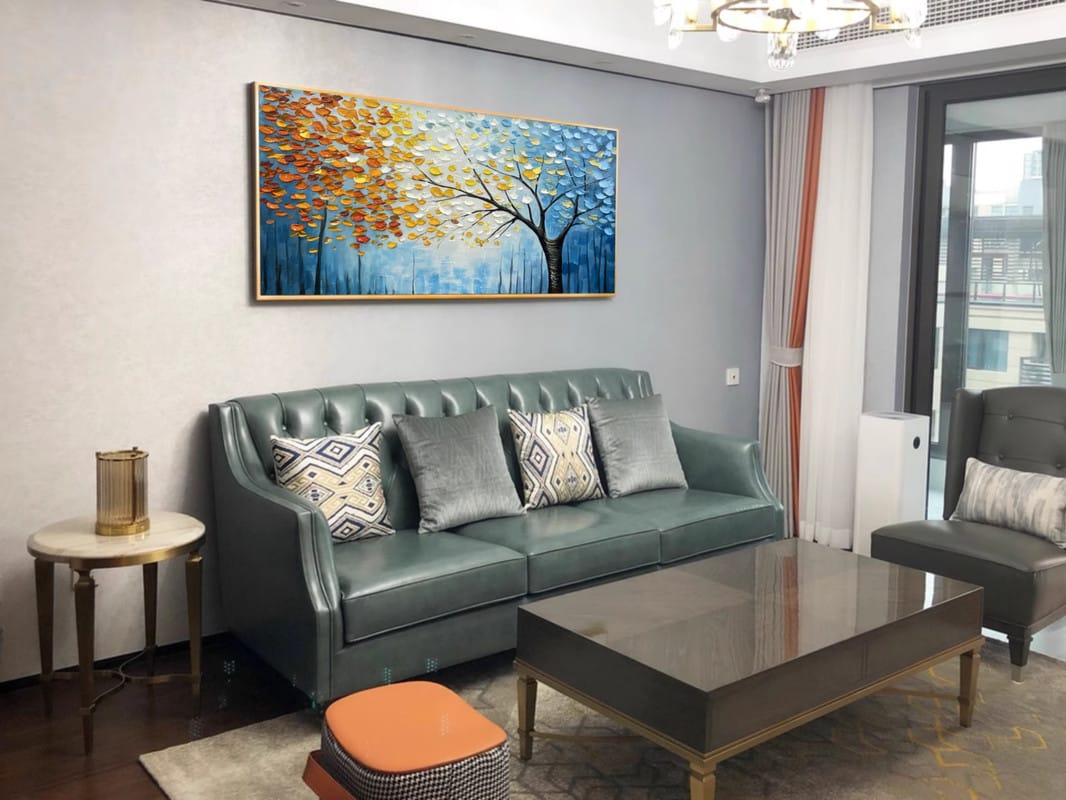 Customer photo review of Flower And Tree Textured Painting Canvas #FT006