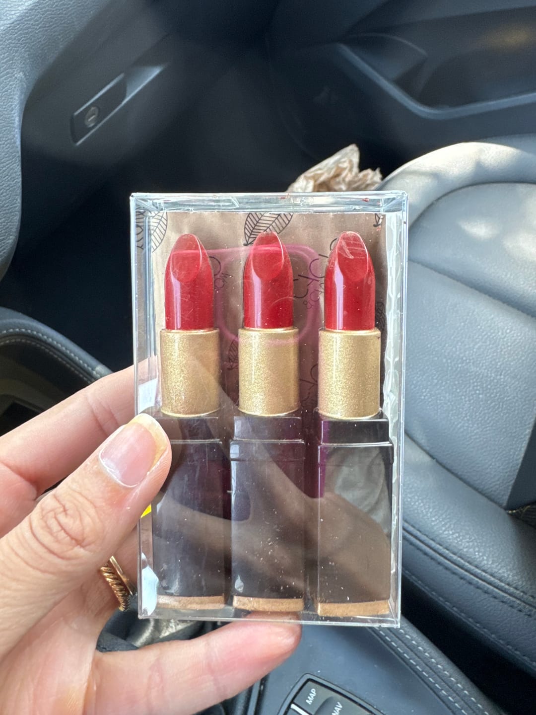 Customer photo review of Dark Chocolate Lipsticks, Set of 3