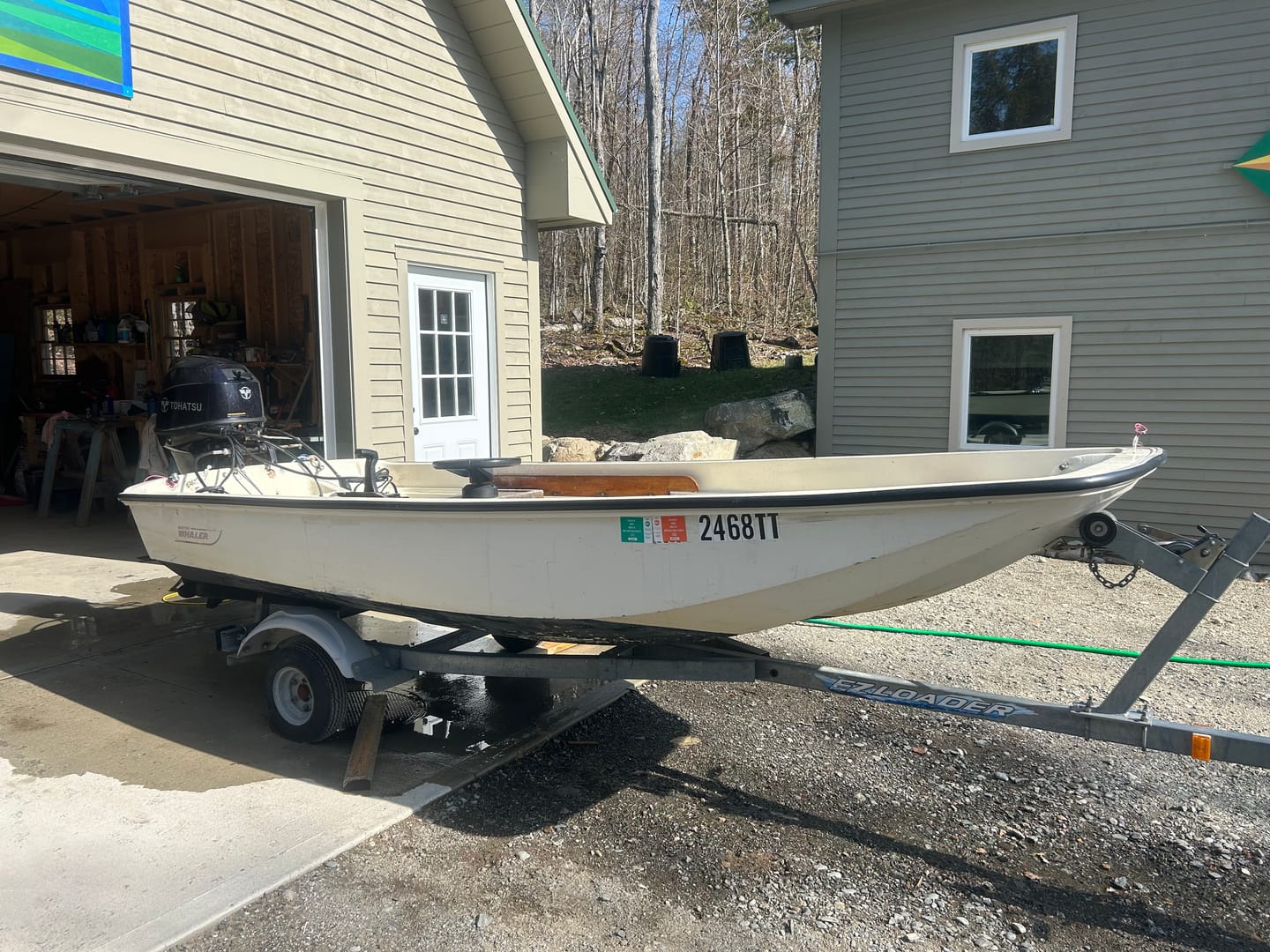 Customer photo review of Boston Whaler 3 Piece OEM Rub Rail - *Off White With Black Insert*  - Fits Classic 9' - 17'