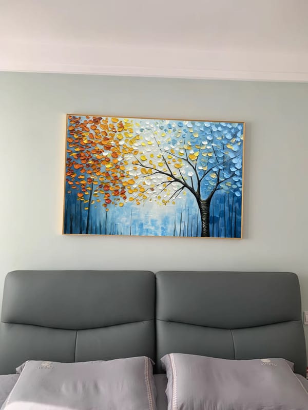 Customer photo review of Flower And Tree Textured Painting Canvas #FT006