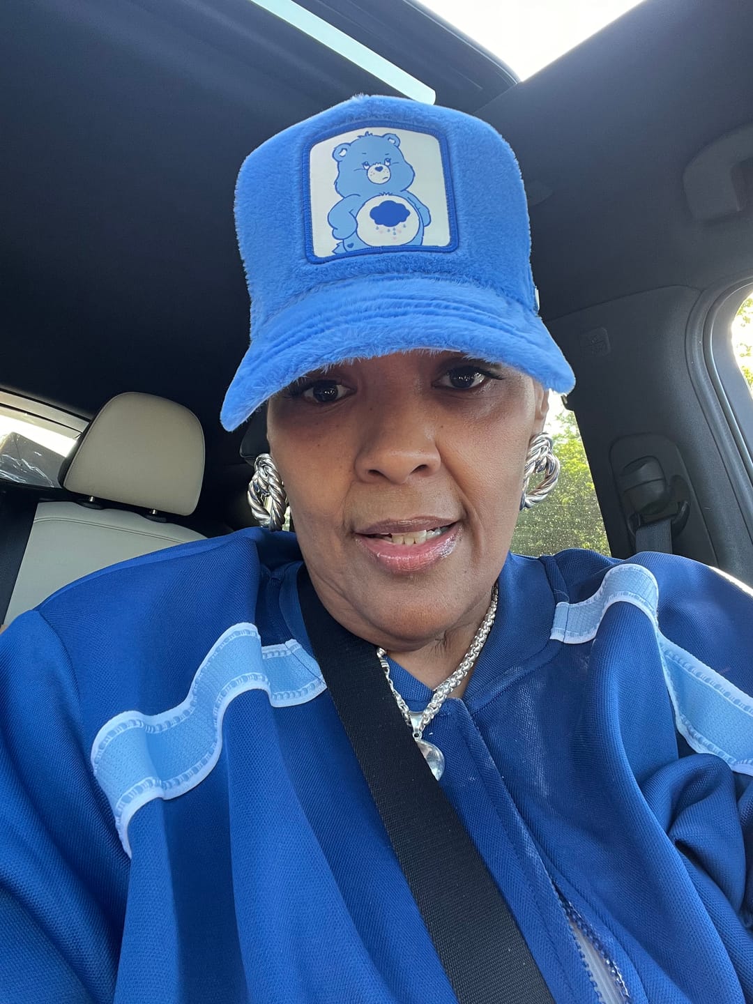 Customer photo review of OVERLORD X Care Bears:  Grumpy Bear Trucker Cap