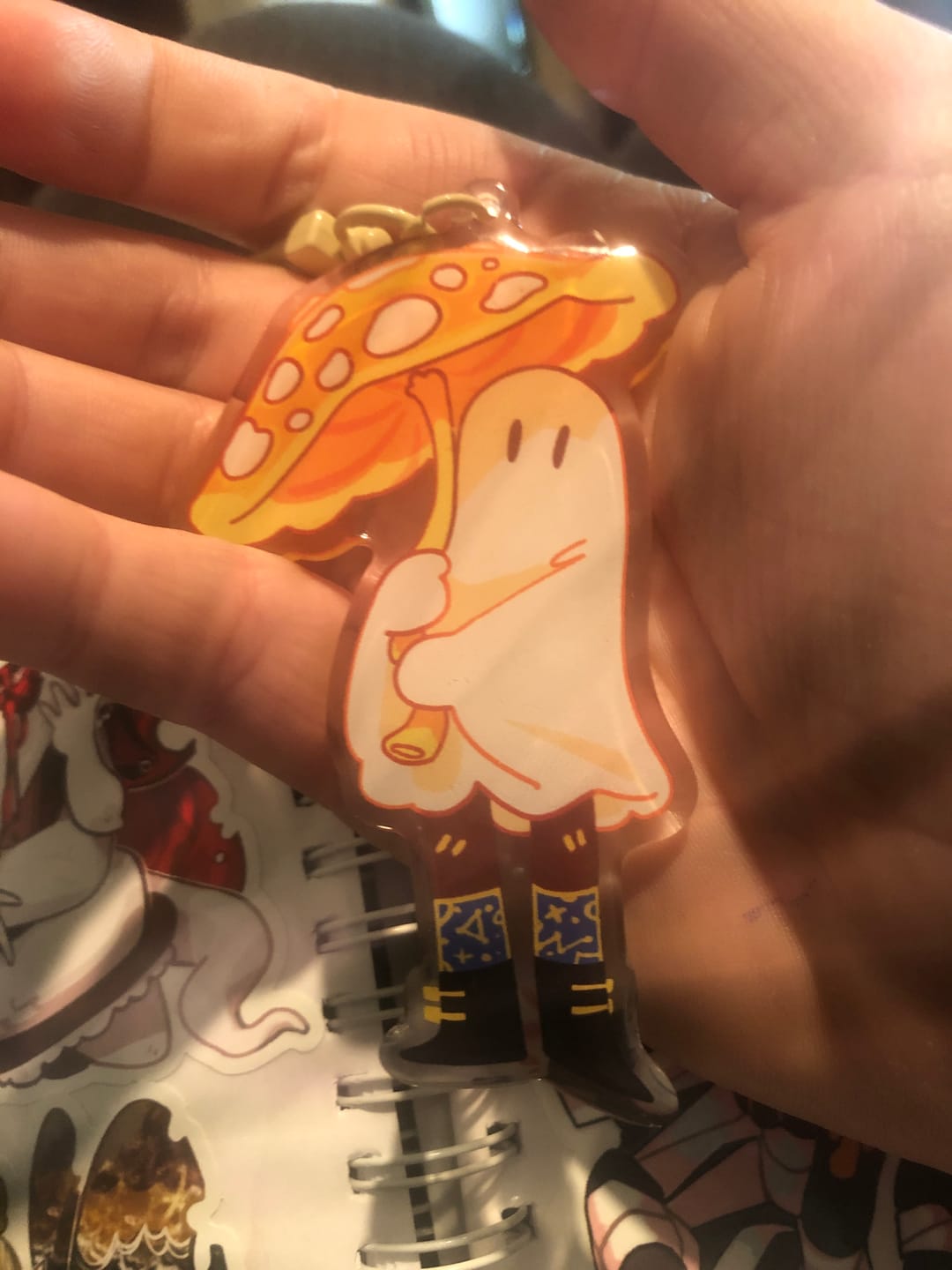 Customer photo review of Mushroom Ghost Keychains