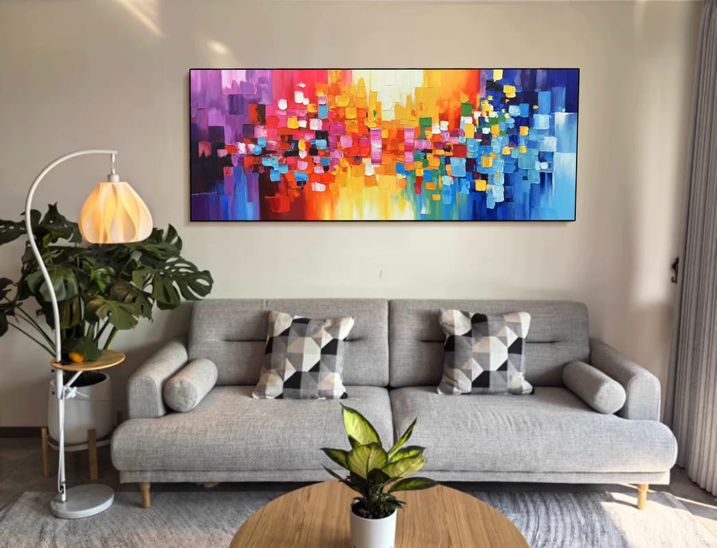 Customer photo review of Colorful Abstract Textured Painting Canvas #AT101
