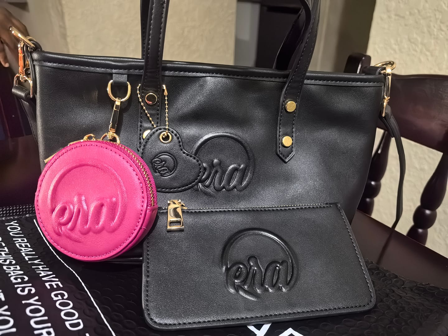 Customer photo review of Pink Era Charm Purse