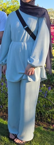 Customer photo review of Knit Peplum Top - Icy Blue S