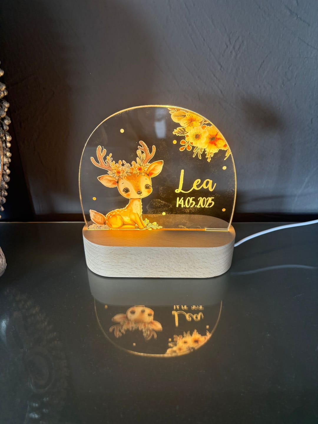 Customer photo review of Nachtlicht Kinder personalisiert - Baby Reh