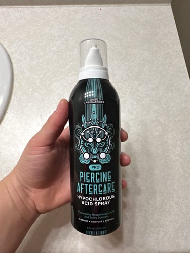 Customer photo review of Piercing Aftercare Hypochlorous Acid Spray