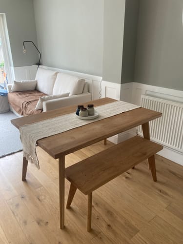 Customer photo review of Solid Oak Dining Table and Benches