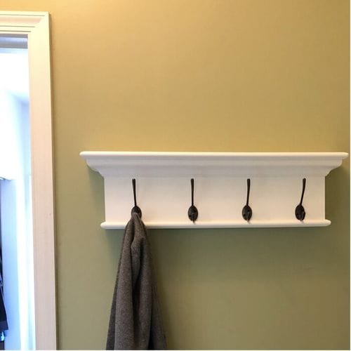 Customer photo review of Halifax Coat Hanger Wall Unit 4 Hooks - White