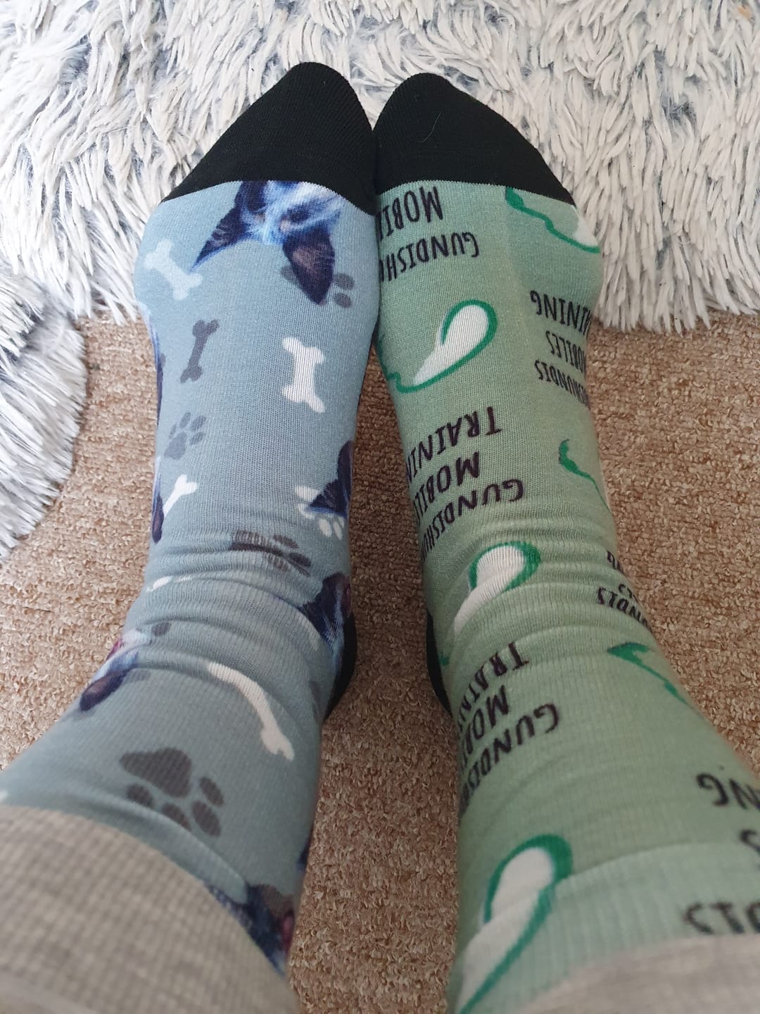 Customer photo review of Dein Foto mit Text - Individuelle Socken