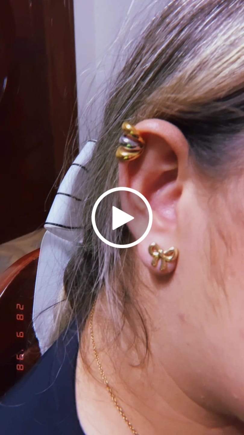 Customer video review of Earcuff Bubble triple