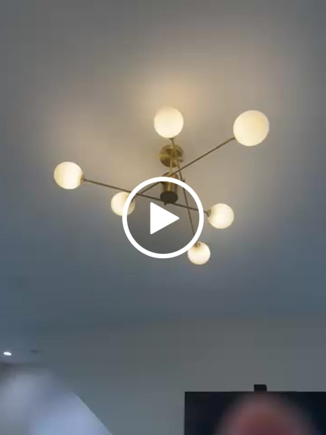 Customer video review of 6-Light Opal Glass Globe Linear Sputnik Semi Flush