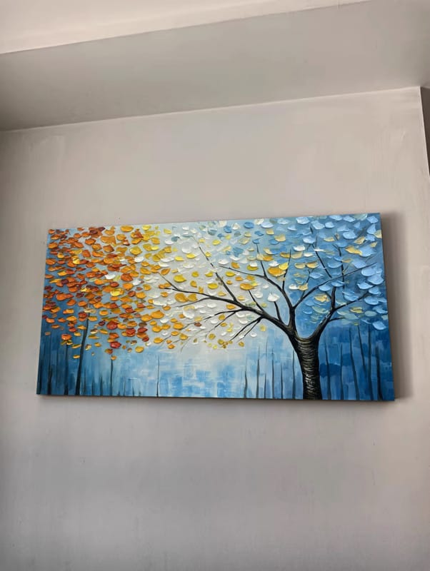 Customer photo review of Flower And Tree Textured Painting Canvas #FT006