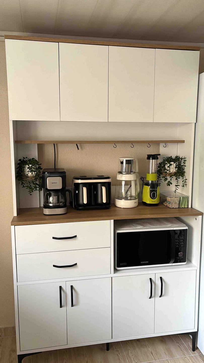 Customer photo review of Rani JE179 Çok Amaçlı Dolap 8 Kapaklı 2 Çekmeceli Kiler Mutfak Dolabı Beyaz - Sepet Ceviz