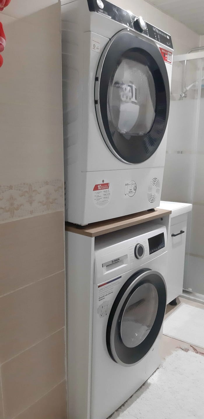 Customer photo review of Rani KD103 Çamaşır - Kurutma Makinesi Dolabı Kapaksız Beyaz - Sepet Ceviz
