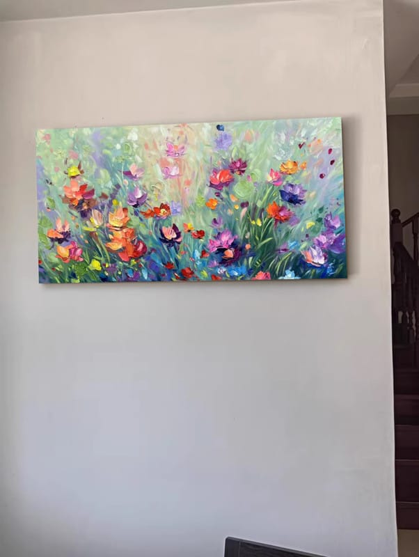Customer photo review of Colorful Flower Textured Painting Canvas #FP012